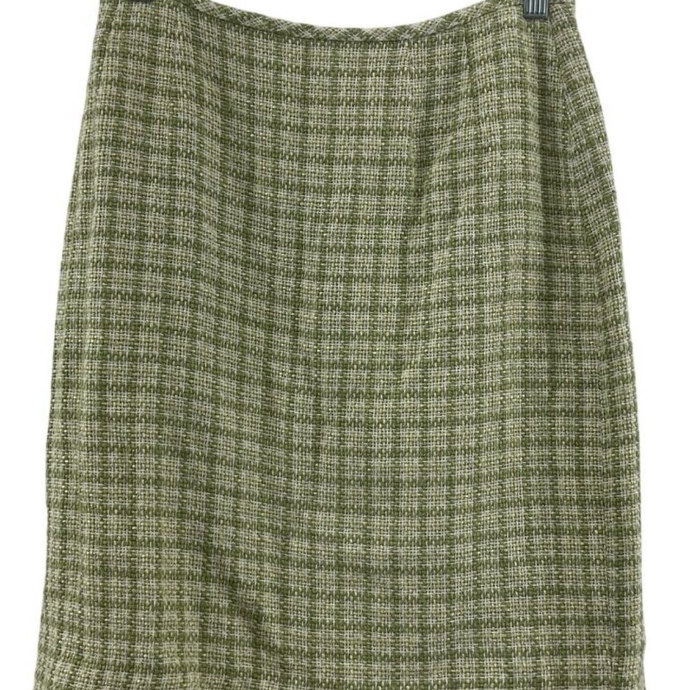 Kaspar size 8 Green Plaid Skirt